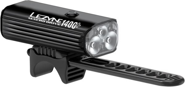 LEZYNE Macro Drive Bicycle USB Rechargeable IPX7 Waterproof 3 White LED Tri-Focus Optics Front Light w/ 4 Solid & 3 Flash Modes | Silicone Rubber Mounting Strap - 1400/1300 Lumens Options - Image 4